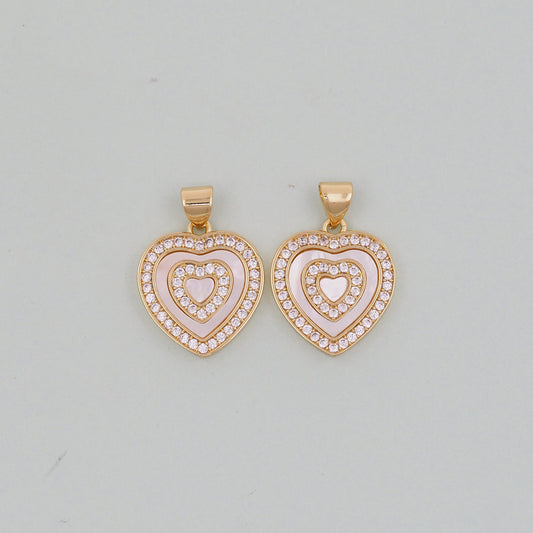 Gold Heart Charms,18K Gold Filled Heart Pendant,Heart Charm Bracelet Necklace for DIY Jewelry Making Supply