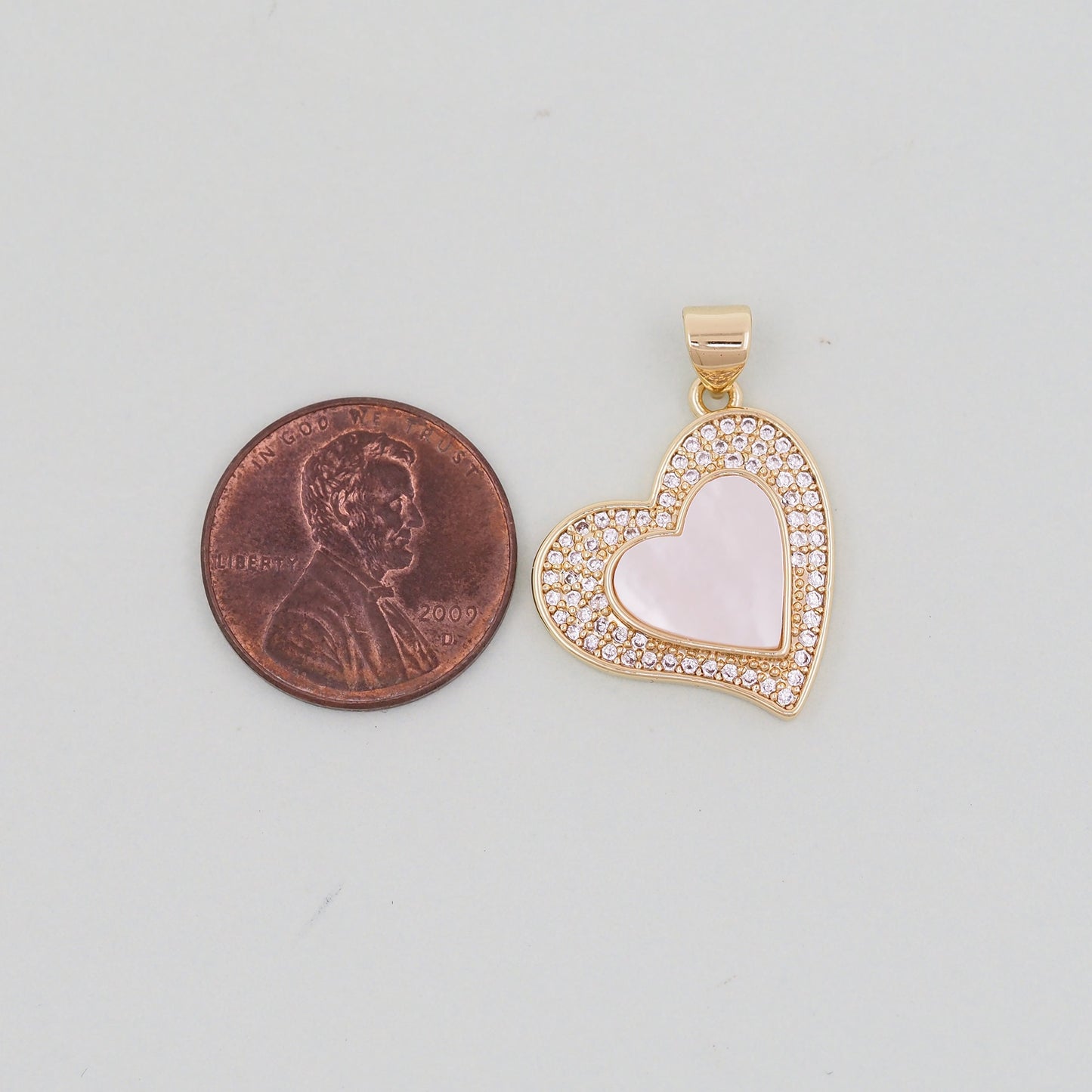 Gold Heart Charms,18K Gold Filled Heart Pendant,Shell Heart Charm Bracelet Necklace for DIY Jewelry Making Supply