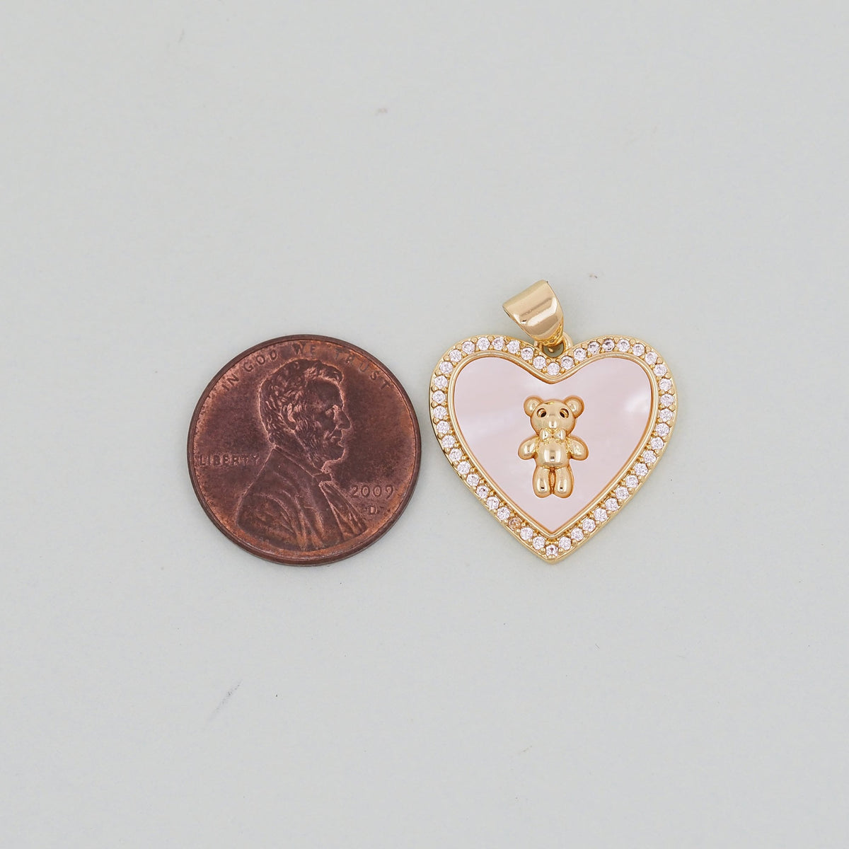 18K Gold Filled Heart Charm Pendant for Jewelry Making
