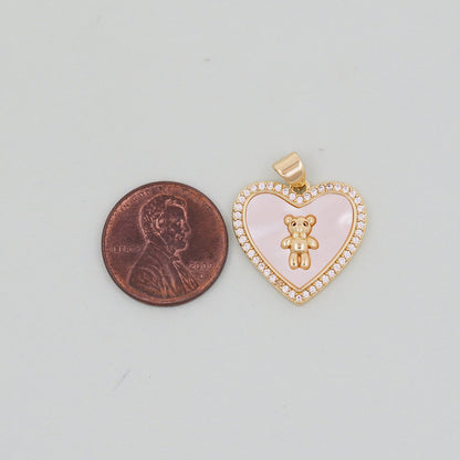 18K Gold Filled Heart Charm Pendant for Jewelry Making