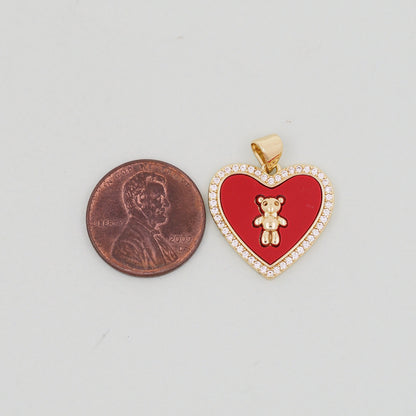 18K Gold Filled Heart Charm Pendant for Jewelry Making
