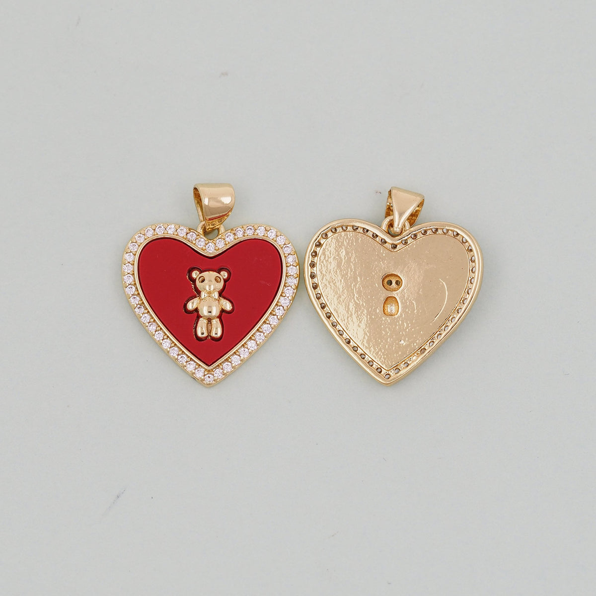 18K Gold Filled Heart Charm Pendant for Jewelry Making
