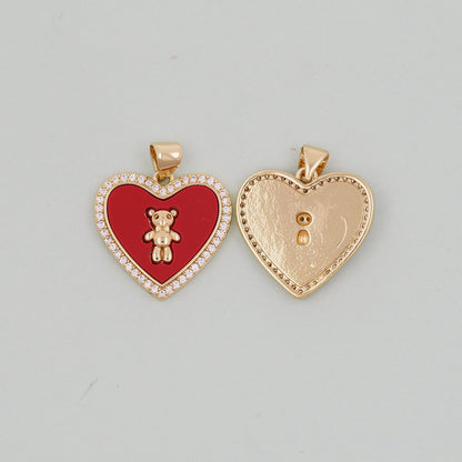 18K Gold Filled Heart Charm Pendant for Jewelry Making