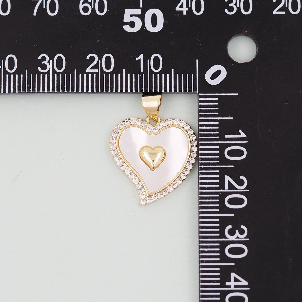 18K Gold Filled Heart Charm Pendant for Jewelry Making