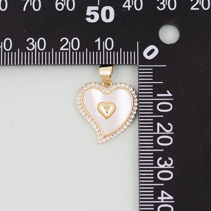 18K Gold Filled Heart Charm Pendant for Jewelry Making