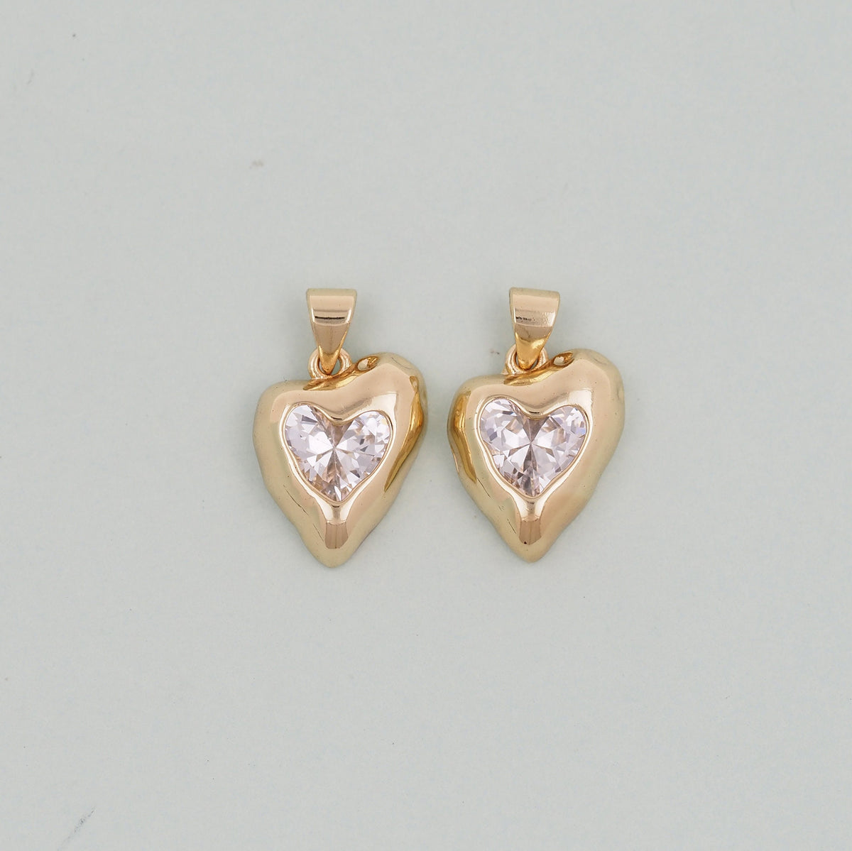 18K Gold Filled Heart Charm Pendant for Jewelry Making