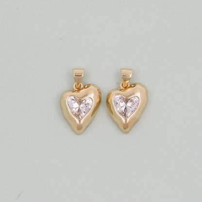 18K Gold Filled Heart Charm Pendant for Jewelry Making