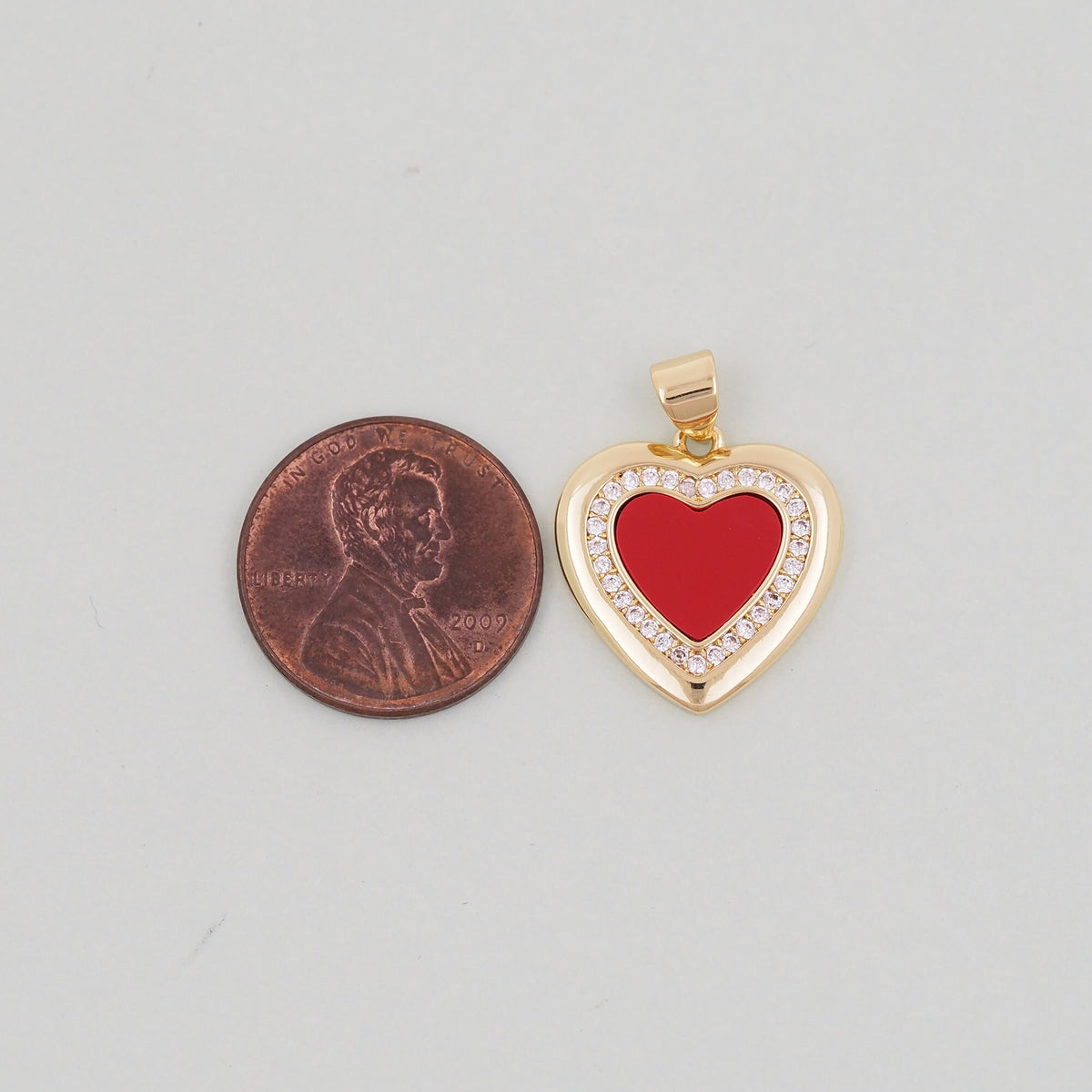 18K Gold Filled Heart Charm Pendant for Jewelry Making