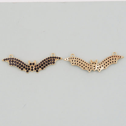 Gold bat Charms,18K Gold Filled bat Pendant,bat halloween Charm Bracelet Necklace for DIY Jewelry Making Supply
