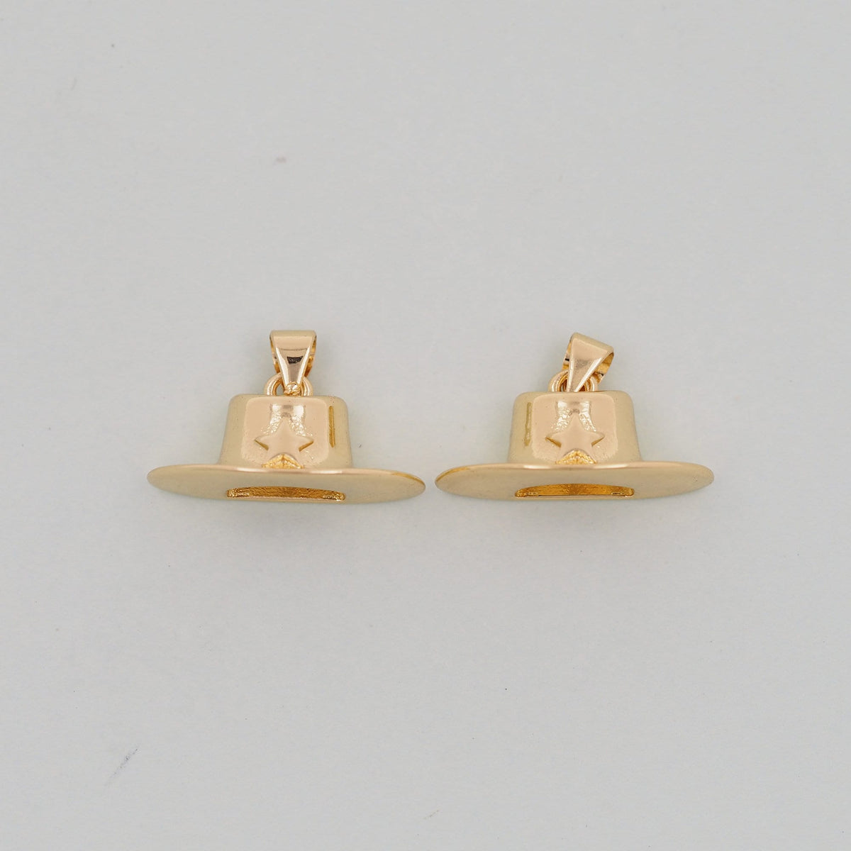 Gold Cowboy Hat Charms,18K Gold Filled Cowboy Hat Pendant Charm Bracelet Necklace for DIY Jewelry Making Supply