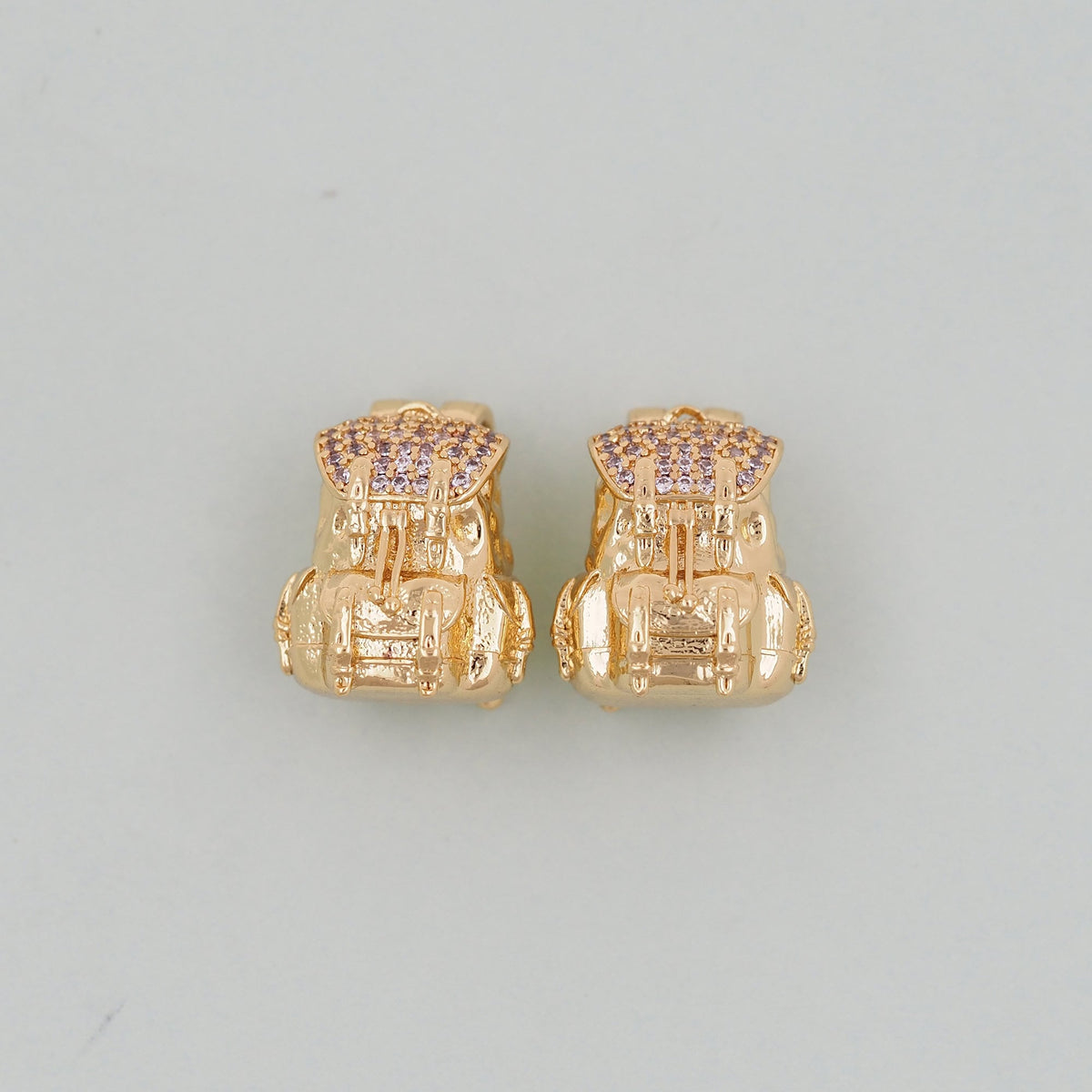 Gold Backpack Charms,18K Gold Filled Backpack Pendant Charm Bracelet Necklace for DIY Jewelry Making Supply