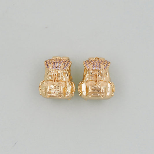 Gold Backpack Charms,18K Gold Filled Backpack Pendant Charm Bracelet Necklace for DIY Jewelry Making Supply