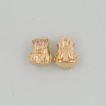 Gold Backpack Charms,18K Gold Filled Backpack Pendant Charm Bracelet Necklace for DIY Jewelry Making Supply