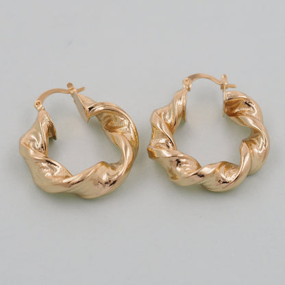 1pair 18K Gold Filled twist Hoops Earrings,Gold Earrings,Dainty Hoops Huggie,Gold Huggies Hoop Earrings