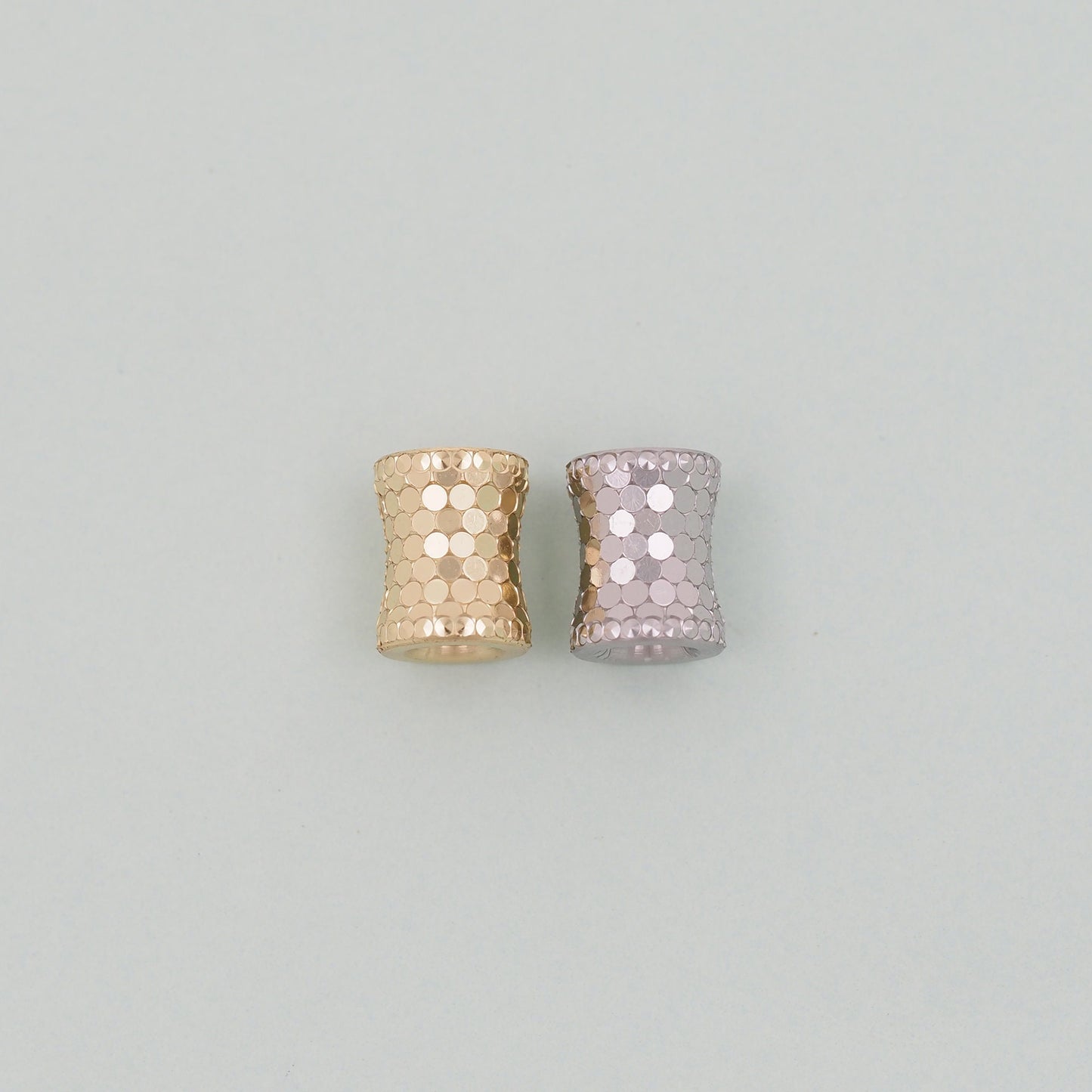 Gold Barrel Beads Charms,18K Gold Filled Stainless steel Tube spacer beads Bracelet Necklace for DIY Jewelry Making Supply
