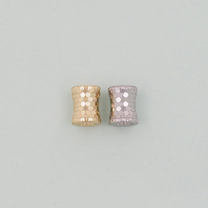 Gold Barrel Beads Charms,18K Gold Filled Stainless steel Tube spacer beads Bracelet Necklace for DIY Jewelry Making Supply