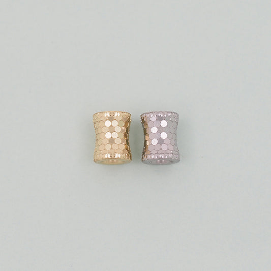 Gold Barrel Beads Charms,18K Gold Filled Stainless steel Tube spacer beads Bracelet Necklace for DIY Jewelry Making Supply
