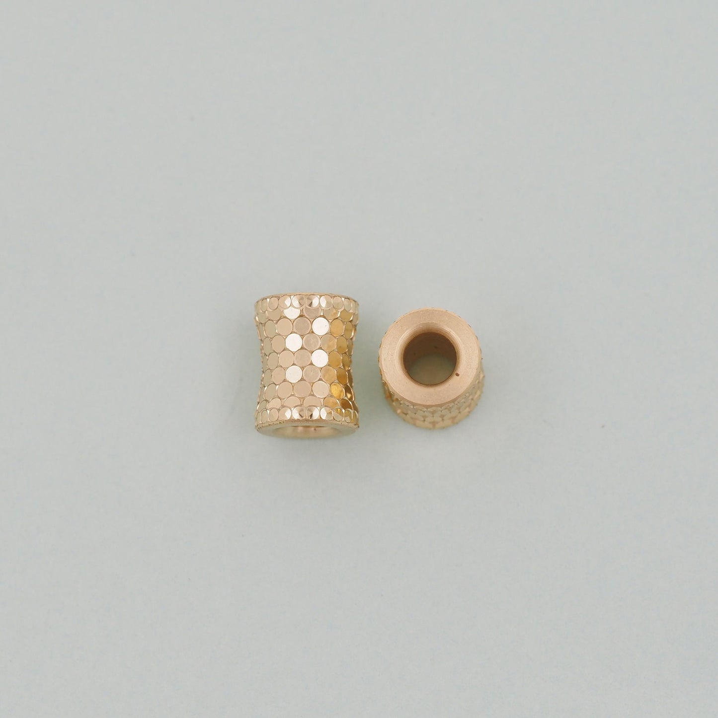 Gold Barrel Beads Charms,18K Gold Filled Stainless steel Tube spacer beads Bracelet Necklace for DIY Jewelry Making Supply
