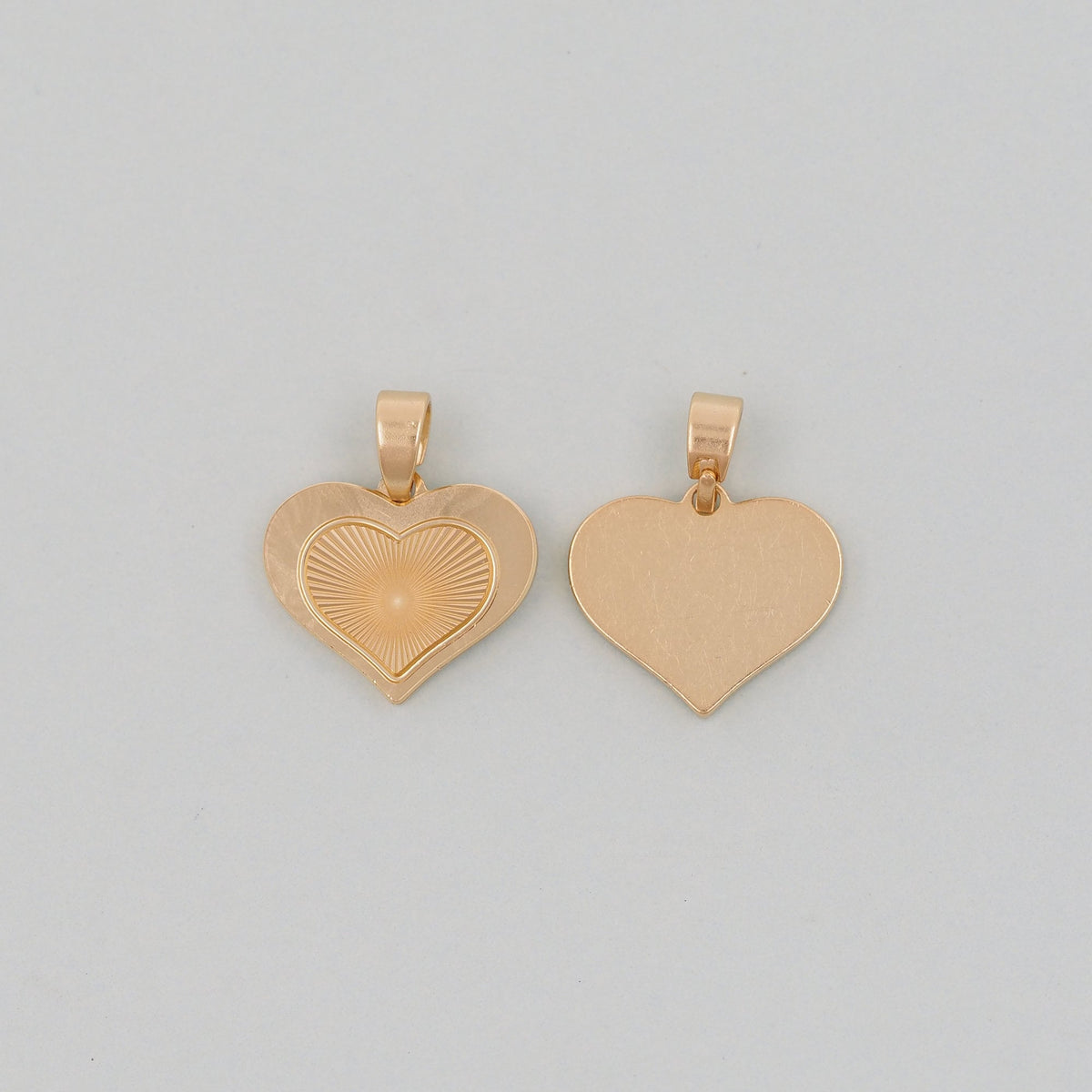 Gold Heart Charms,18K Gold Filled Heart Pendant,Heart Charm Bracelet Necklace for DIY Jewelry Making Supply