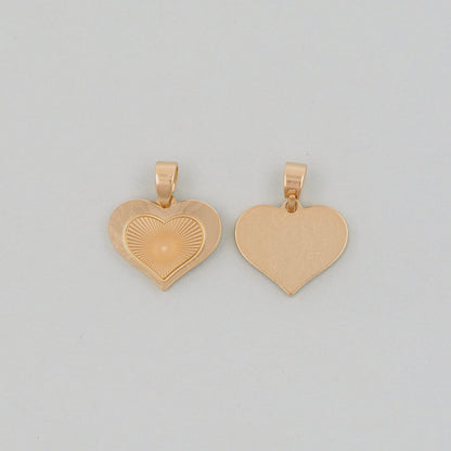 Gold Heart Charms,18K Gold Filled Heart Pendant,Heart Charm Bracelet Necklace for DIY Jewelry Making Supply