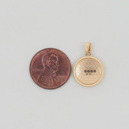 Gold Round Charms,18K Gold Filled Round Pendant,Round Charm Bracelet Necklace for DIY Jewelry Making Supply