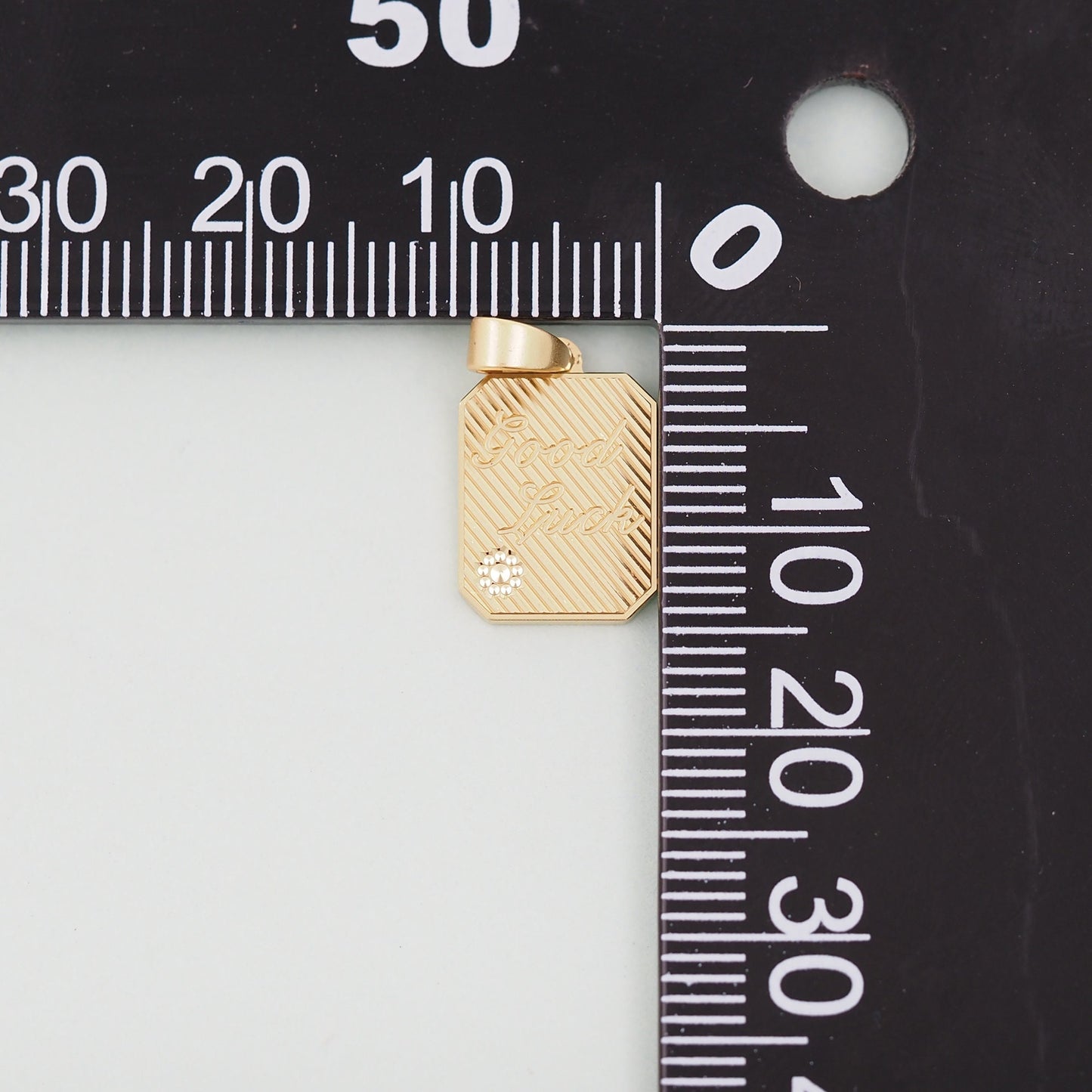 Gold rectangle Charms,18K Gold Filled rectangle Good Luck Pendant,Stainless steel rectangle Bracelet Necklace for DIY Jewelry Making Supply