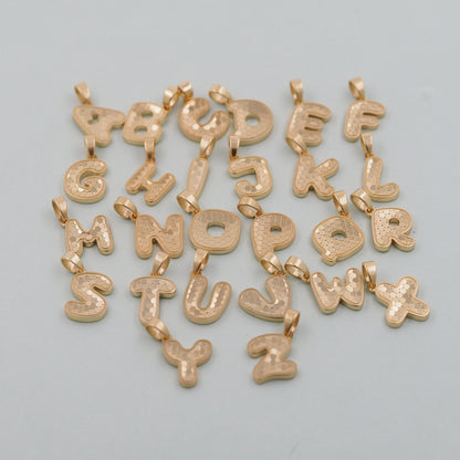 Gold letter Charms,18K Gold Filled letter Pendant,Stainless steel initial Charm Bracelet Necklace for DIY Jewelry Making Supply