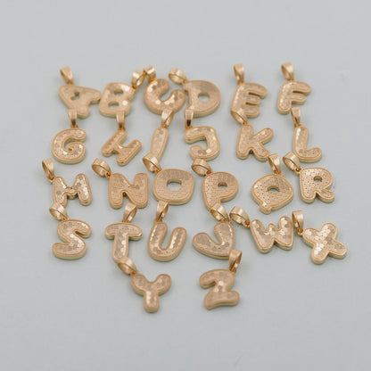 Gold letter Charms,18K Gold Filled letter Pendant,Stainless steel initial Charm Bracelet Necklace for DIY Jewelry Making Supp