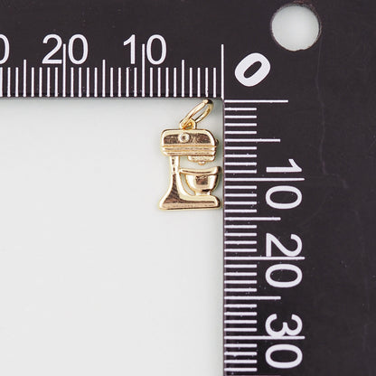 Gold Coffee machine Charms,18K Gold Filled Coffee machine Pendant Charm Bracelet Necklace for DIY Jewelry Making Supply
