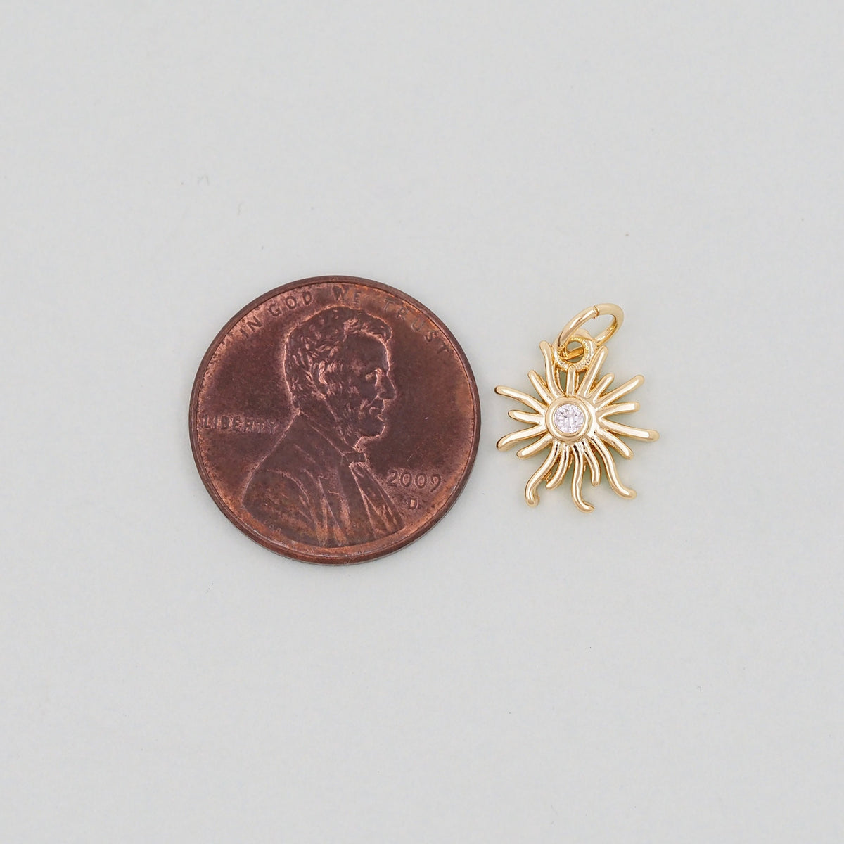 Gold Sun Charms,18K Gold Filled Sun Pendant,celestial  Charm Bracelet Necklace for DIY Jewelry Making Supply