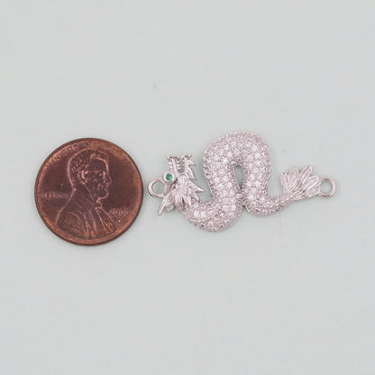 Gold Dragon Charm,18K Gold Filled Dragon Pendant,Silver dragon Charm Bracelet Necklace for DIY Jewelry Making Supply