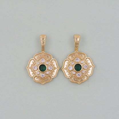 18K Gold Filled Round Charm Pendant for Jewelry Making