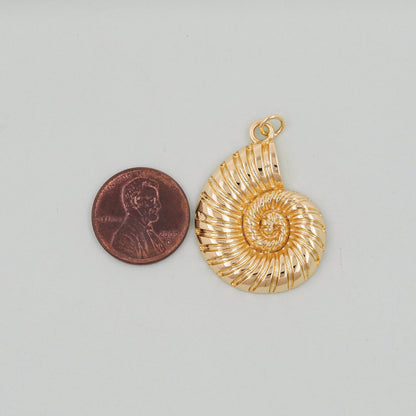 Gold Shell Charms,18K Gold Filled Conch Shell Pendant,Conch Shell Charm Bracelet Necklace for DIY Jewelry Making Supply
