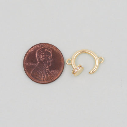 Gold Round Connector Charms,18K Gold Filled Round Pendant,Round Charm Bracelet Necklace for DIY Jewelry Making Supply