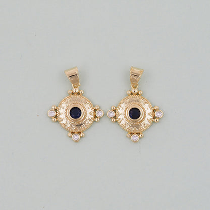 18K Gold Filled Evil Eye Pendant,Evil Eye Charm Bracelet Necklace for DIY Jewelry Making Supply