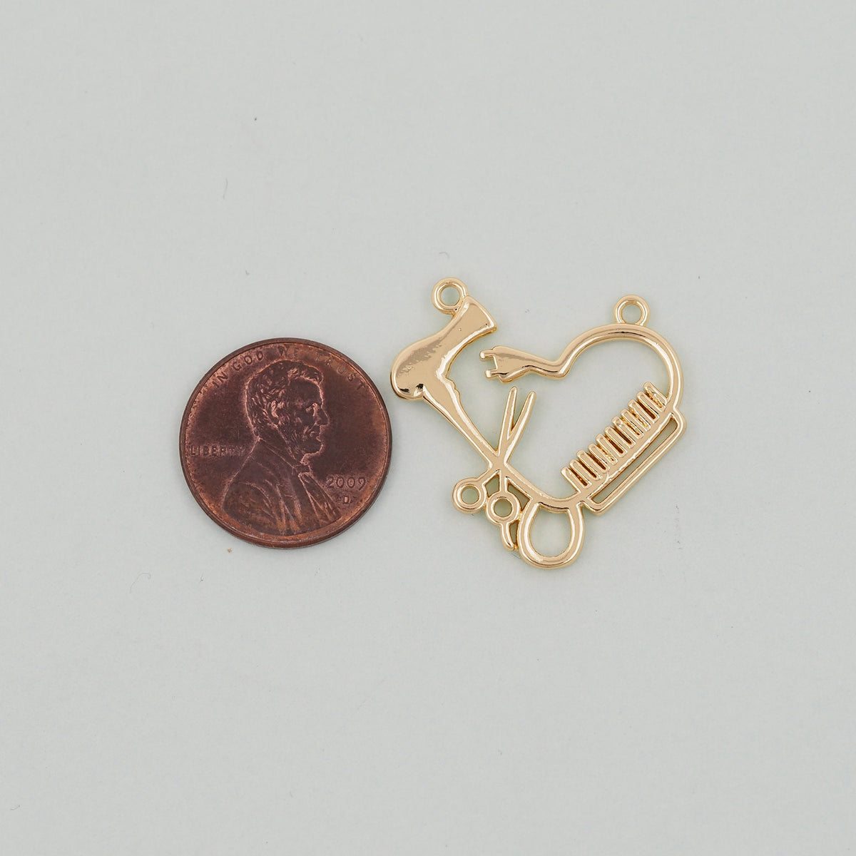 Gold Scissors Charms,18K Gold Filled ScissorsPendant,comb Charm Bracelet Necklace for DIY Jewelry Making Supply