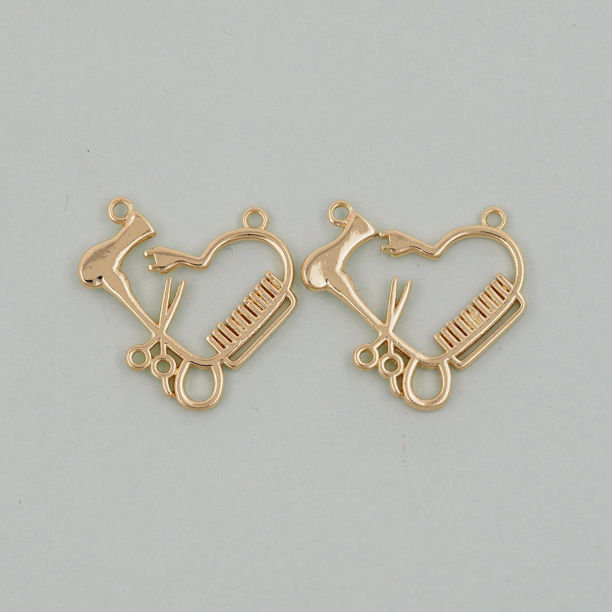 Gold Scissors Charms,18K Gold Filled ScissorsPendant,comb Charm Bracelet Necklace for DIY Jewelry Making Supply