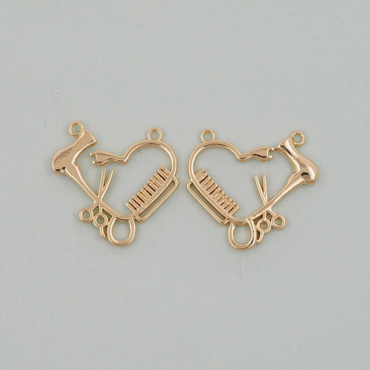 Gold Scissors Charms,18K Gold Filled ScissorsPendant,comb Charm Bracelet Necklace for DIY Jewelry Making Supply
