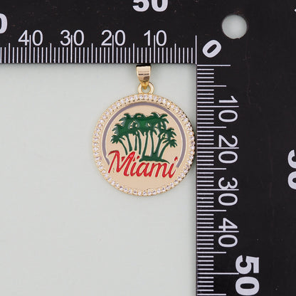Gold Miami Charms,18K Gold Filled flame Miami Pendant Bracelet Necklace for DIY Jewelry Making Supply