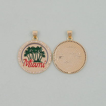 Gold Miami Charms,18K Gold Filled flame Miami Pendant Bracelet Necklace for DIY Jewelry Making Supply