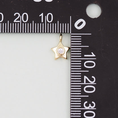 Gold Star Charms,18K Gold Filled CZ Micro Pave Star Pendant,Star Charm Bracelet Necklace for DIY Jewelry Making Supply