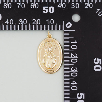 Gold San Judas Charms,18K Gold Filled San Judas Pendant Charm Bracelet Necklace for DIY Jewelry Making Supply