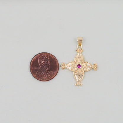 Gold Cross Charms,18K Gold Filled Cross Pendant,Cross Charm Bracelet Necklace for DIY Jewelry Making Supply