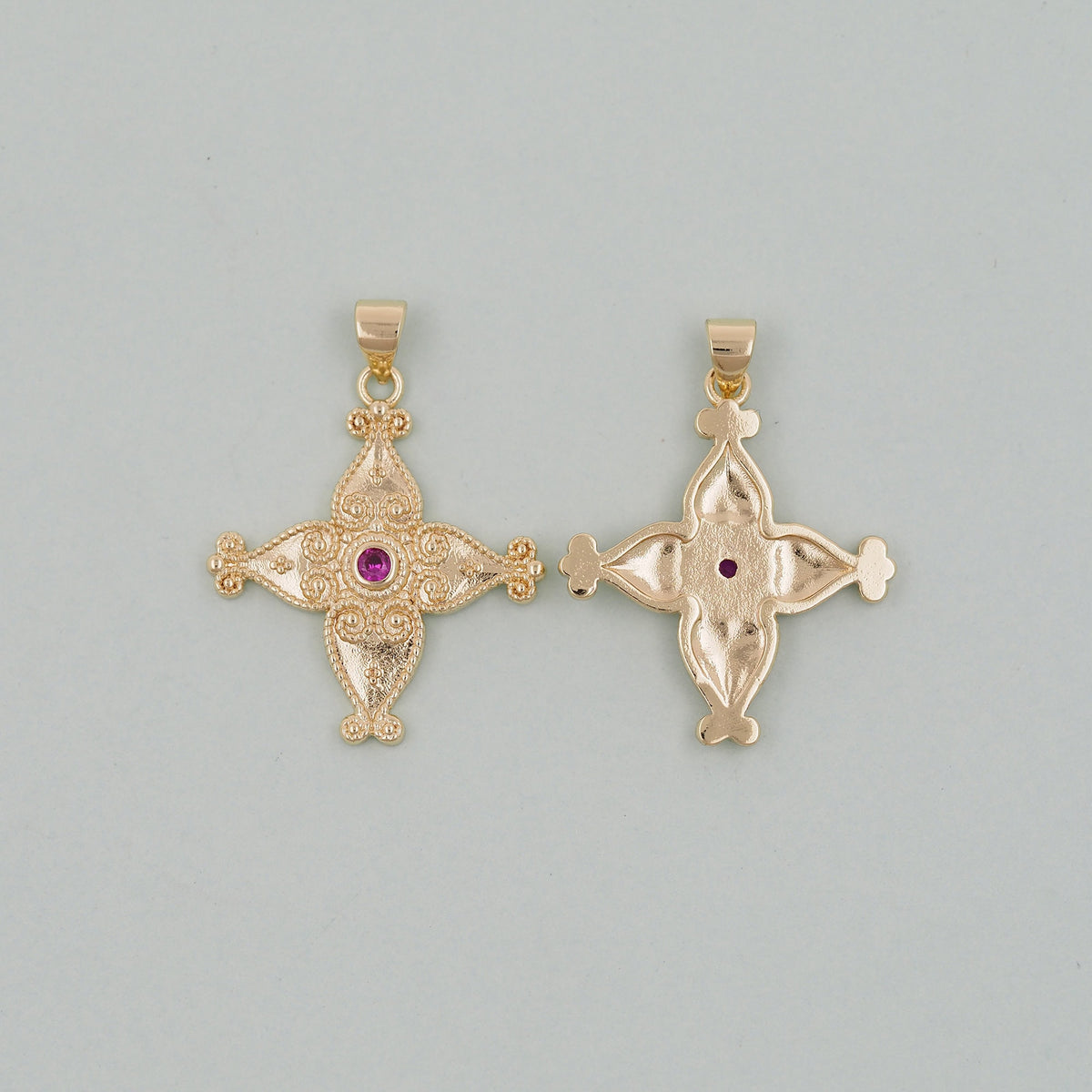 Gold Cross Charms,18K Gold Filled Cross Pendant,Cross Charm Bracelet Necklace for DIY Jewelry Making Supply