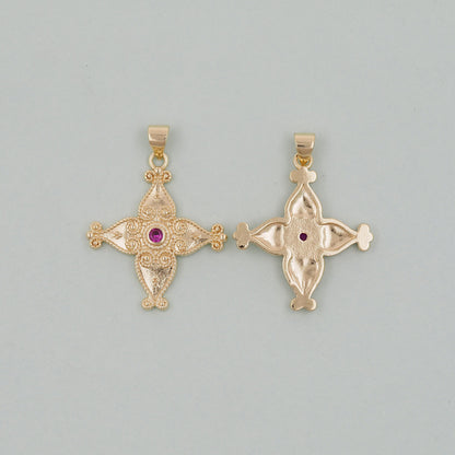 Gold Cross Charms,18K Gold Filled Cross Pendant,Cross Charm Bracelet Necklace for DIY Jewelry Making Supply