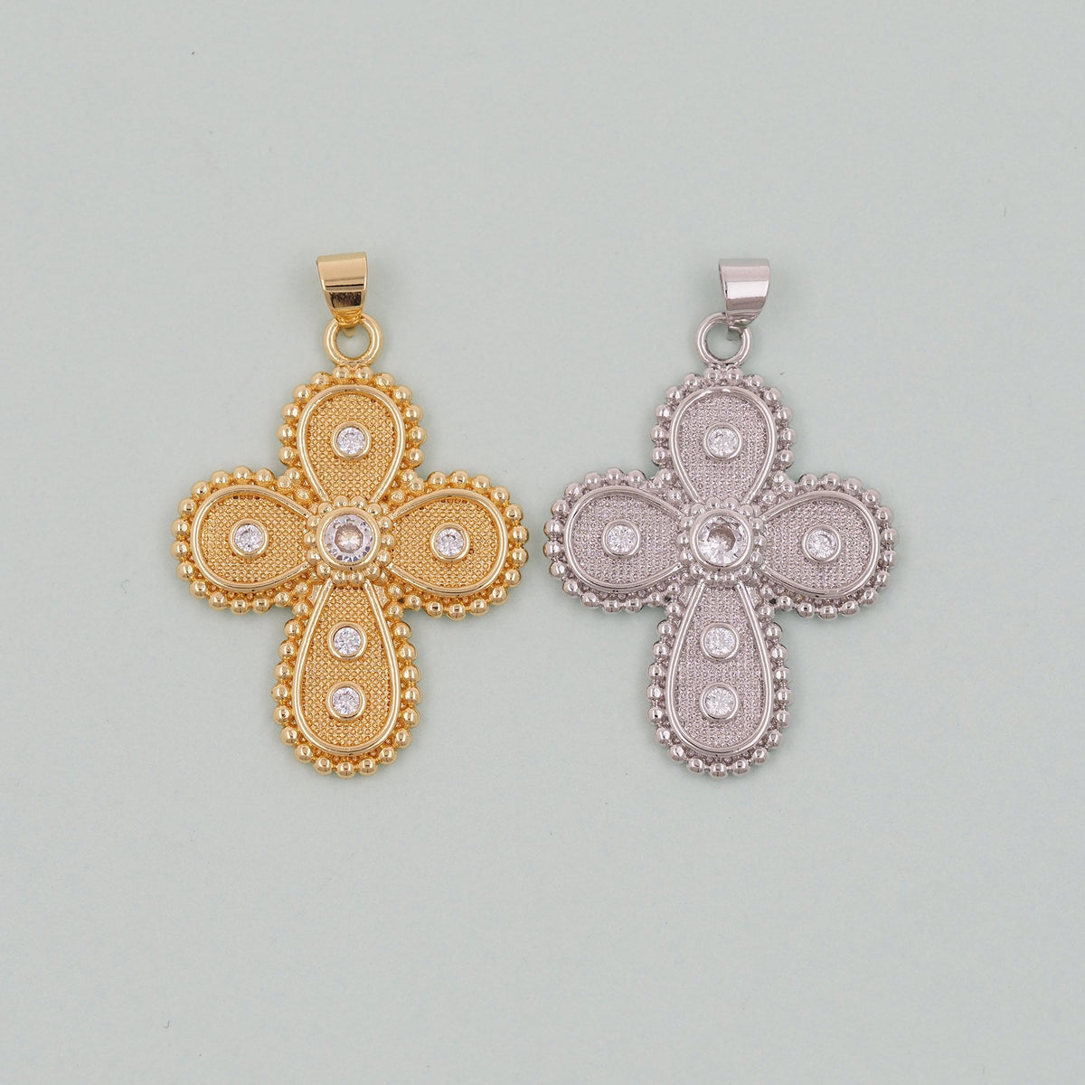 Gold Cross Charms,18K Gold Filled Cross Pendant,Cross Charm Bracelet Necklace for DIY Jewelry Making Supply