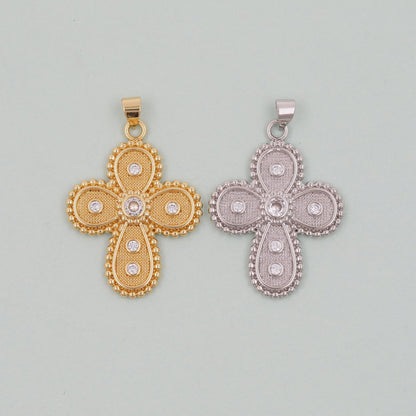 Gold Cross Charms,18K Gold Filled Cross Pendant,Cross Charm Bracelet Necklace for DIY Jewelry Making Supply