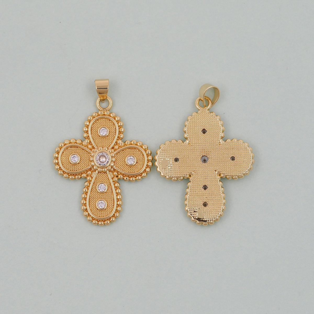 Gold Cross Charms,18K Gold Filled Cross Pendant,Cross Charm Bracelet Necklace for DIY Jewelry Making Supply