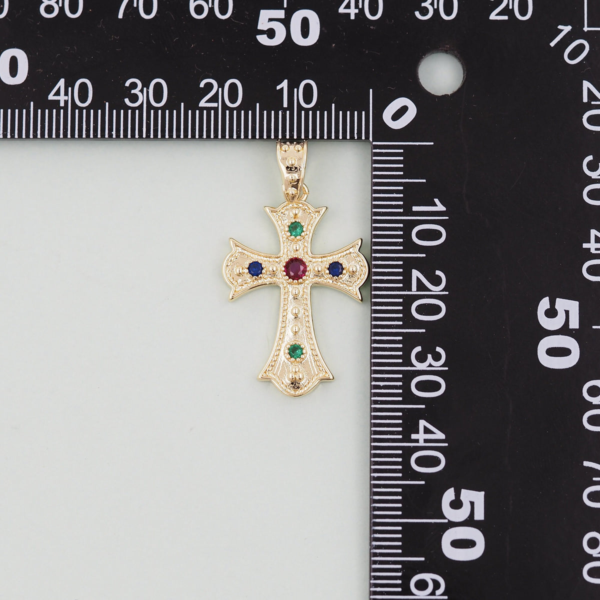 18K Gold Filled Cross Charm Pendant for Jewelry Making