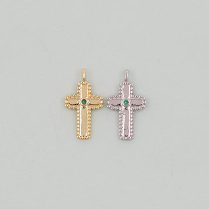 Gold Cross Charms,18K Gold Filled Cross Pendant,Cross Charm Bracelet Necklace for DIY Jewelry Making Supply